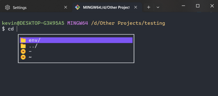 Inshellisense in Windows Terminal Inshellisense in Windows Terminal